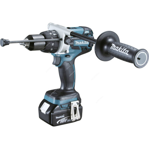 Makita Cordless Percussion Driver Drill, DHP481RTJ, 2x 5.0Ah Battery, 1x 18V Charger, 13MM