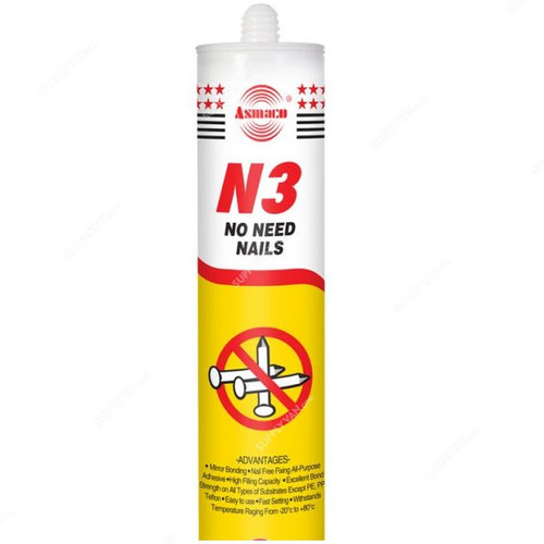 Asmaco N3 No Need Nails Adhesive, 280ML, 12 Pcs/Carton