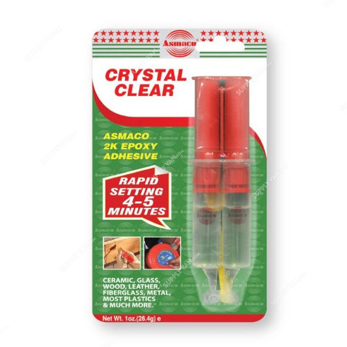 Asmaco Crystal Clear Epoxy Adhesive, 28.5GM, 144 Pcs/Carton