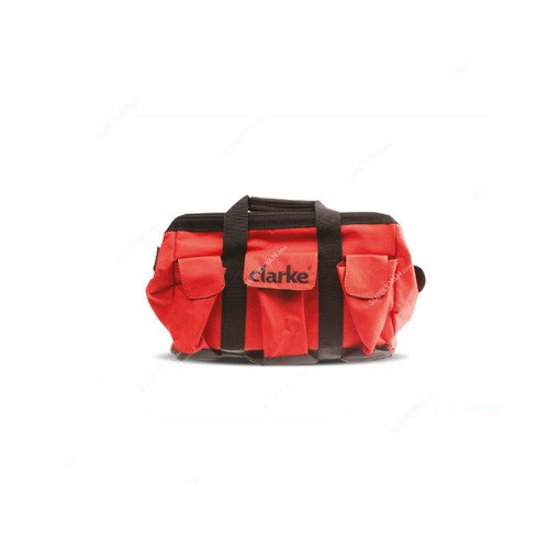 Clarke Tool Bag With Zip, TBZC, 45 Pockets, Red/Black