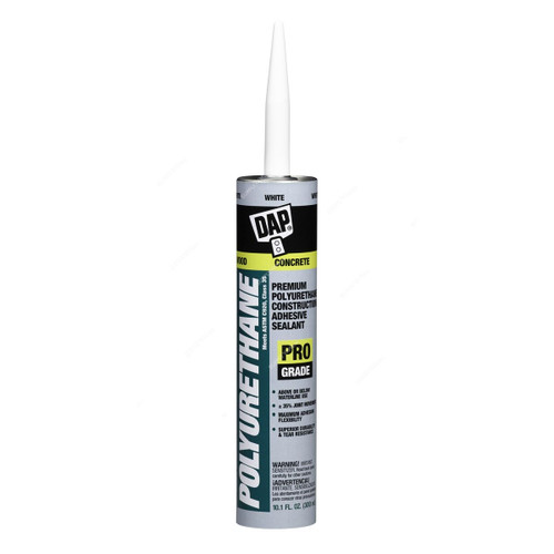 Dap Polyurethane Construction Adhesive Sealant, 18810, White, 10.1 Oz, 12 Pcs/Pack