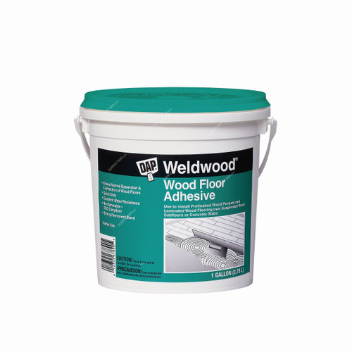 Dap Weldwood Wood Floor Adhesive, 25133, Off White, 1 Gal, 4 Pcs/Pack