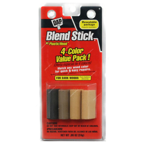 Dap Plastic Wood Blend Stick, 04085, Dark Woods, 24GM, 12 Pcs/Pack
