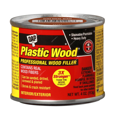 Dap Plastic Wood Professional Wood Filler, 21408, Golden Oak, 4 Oz, 12 Pcs/Pack