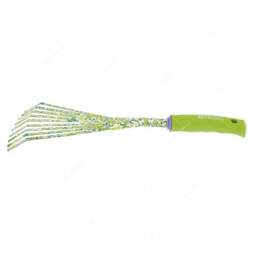 Palisad Fan Rake, 620428, Carbon Steel, 9 Teeth, 75 x 385MM, Green