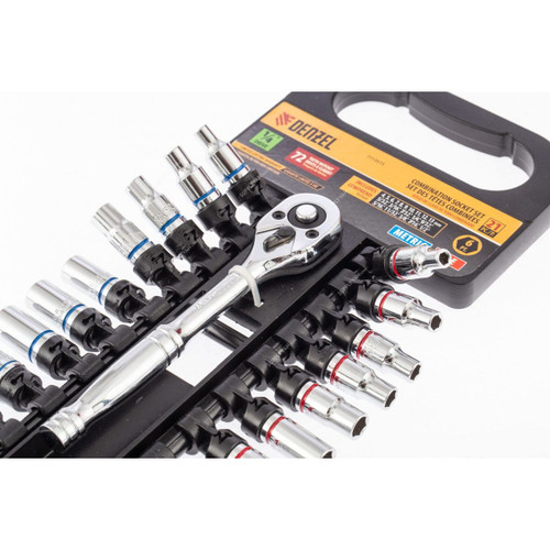 Denzel Combination Hex Socket Set, 7713573, 1/4 Inch Drive, 21 Pcs/Set Denzel Combination Hex Socket Set, 7713573, 1/4 Inch Drive, 21 Pcs/Set