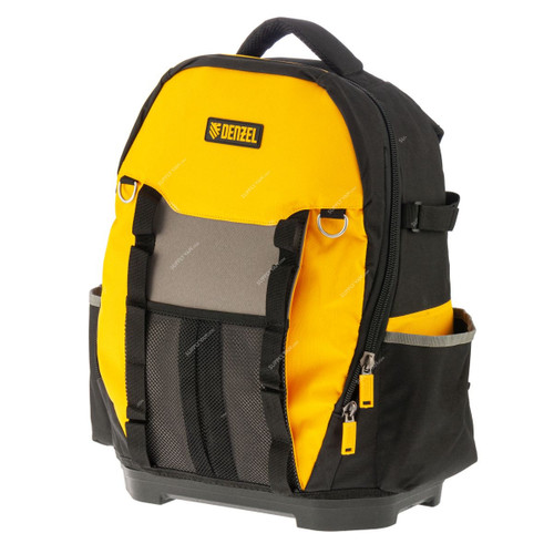 Denzel Tool Backpack, 7790270, 77 Pockets, Black/Yellow