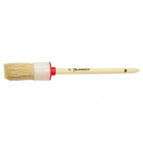 Mtx Round Paint Brush With Wooden/Plastic Handle, 820749, No.4, Natural Bristle, 25MM