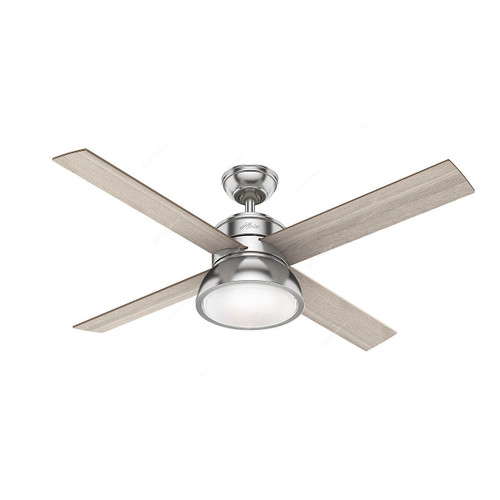 Hunter Ceiling Fan, HT-50424, Loki, 4 Blade, 52 Inch, Brushed Nickel