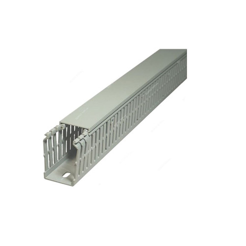 York Slotted Trunking, WHVD10, PVC, 80 x 80MM, Grey