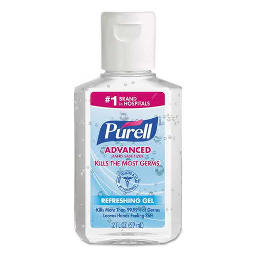 Purell Advanced Refreshing Gel Hand Sanitizer, 9605-24, 59ML, Clear