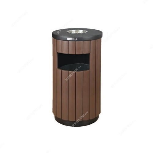 Brooks Outdoor Ashtray Bin, BKS-OUT-BN-341, Wood, 34 Ltrs, Brown
