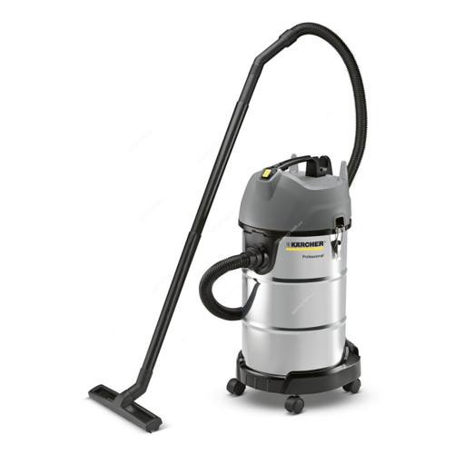 Karcher NT 38/1 Me Classic Edition Wet and Dry Vacuum Cleaner, 14285380, 227 Mbar, 1500W, 38 Ltrs Tank Capacity, Silver/Black