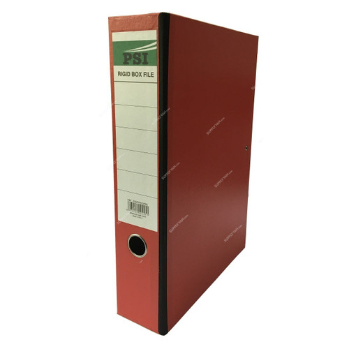 PSI Box File, PSBFFB03PRE, PVC, F/C, 3 Inch, Red