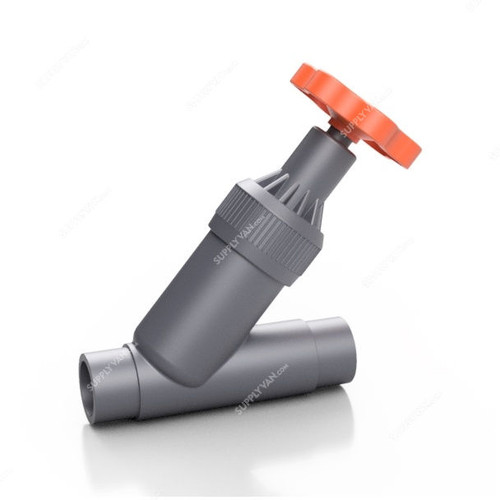 Effast Metric Solvent Welded Shut-Off Valve, CDRVIV0630, VI Series, PVC-U, 63MM