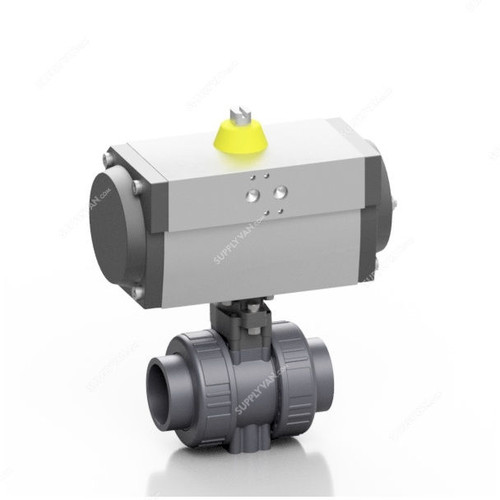 Effast Metric Solvent Welded Pneumatic Spring Return Ball Valve, BDRPBK1040S, BK1 Series, PVC-U, 40MM