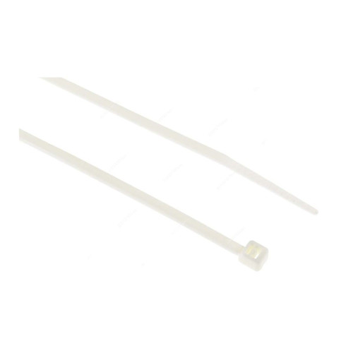 Speedwell Cable Tie, BNT2510, Nylon, 2.5MM Thk x 100MM Length, White, 100 Pcs/Pack
