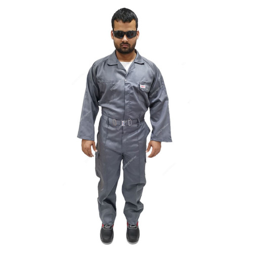 Taha Work Coverall, Twill Cotton, Size M, 185 GSM, Grey