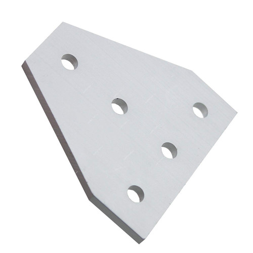 Extrusion Reinforcement T-Flat Plate, 40 Series, 5 Hole, Aluminium, 40 x 40MM, Silver