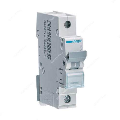 Hager Miniature Circuit Breaker, MCN132, 240-415VAC, Curve Type C, 1 Pole, 6kA, 32A