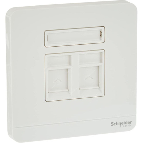 Schneider Electric Electrical Wall Plate, E8332RJS-WE, AvatarOn, 2 Gang, White