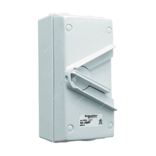 Schneider Electric Surface Mount Isolating Switch, WHT63, Kavacha, 3P, 63A, 440VAC