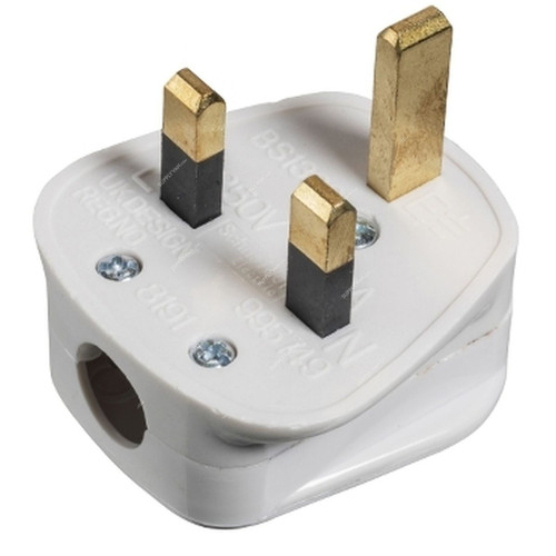 Schneider Electric Exclusive Standard 3 Pin Plug, TOP13A, 13A, 230VAC, White