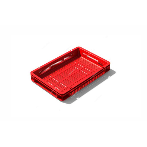Palletco Ventilated Crate, 20 Ltrs, HDPE/Polypropylene, Red