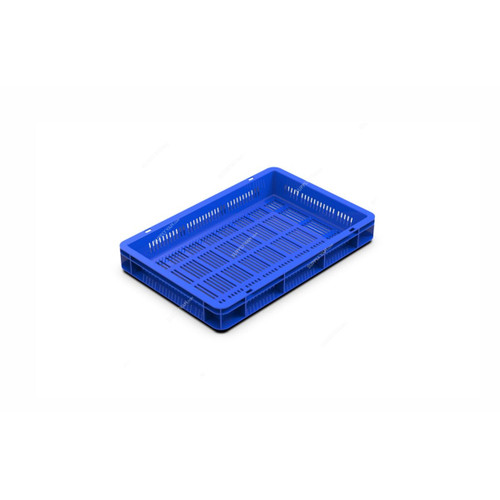 Palletco Ventilated Crate, 20 Ltrs, HDPE/Polypropylene, Blue