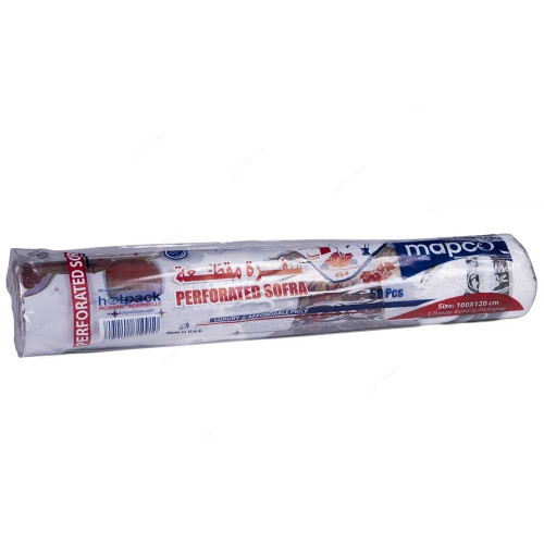 Hotpack Mapco Perforated Sofra Table Sheet Roll, SF50, Plastic, 100CM Width x 120CM Length, Multicolor, 50 Sheet Rolls/Pack