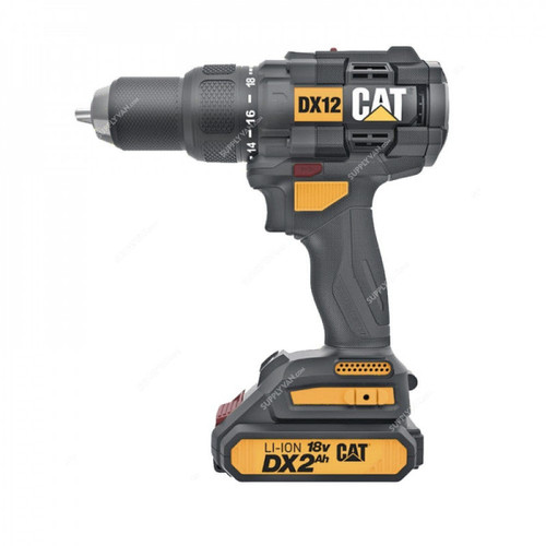 Caterpillar Cordless Brushless Motor Hammer Drill, DX12, 18V, 2Ah, 13MM Chuck Size