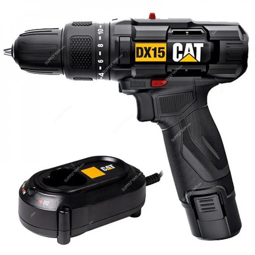 Caterpillar Cordless Impact Drill, DX15, 12V, 10MM Chuck Size