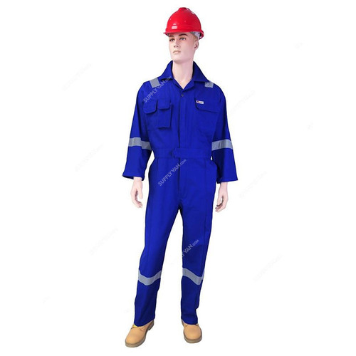 Empiral Safety Coverall, Comfort C, 100% Cotton, 3XL, Royal Blue