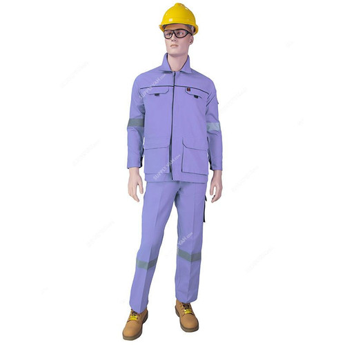 Empiral Safety Pant and Shirt, Comfort PS, 100% Cotton, L, Petrol Blue