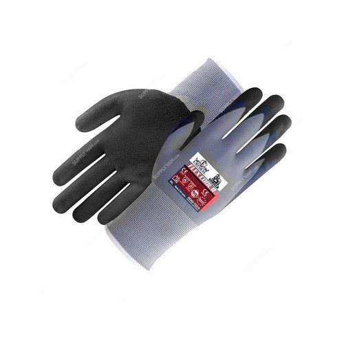 Empiral Spandex Coated Gloves, Gorilla Flex Cool II, Microfoam, XL, Grey/Black