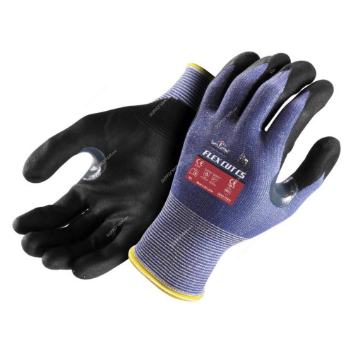 Empiral Cut-Resistant Gloves, Gorilla Flex Cut C5, XL, Purple/Black