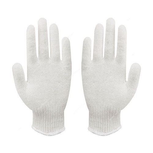 Ameriza Knitted Gloves, Cotton, Universal, 400GM, Bleach White, 12 Pairs/Pack