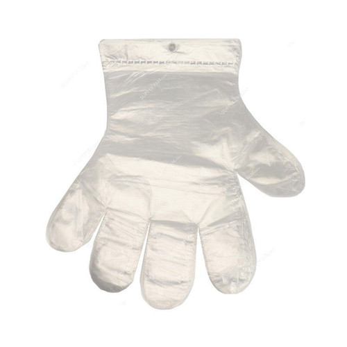 Empiral Powder Free Disposable Gloves, HDPE, Universal, Transparent, 100 Pcs/Pack