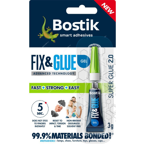 Bostik Fix & Glue Super Glue 2.0 Gel, 30614763, 3GM