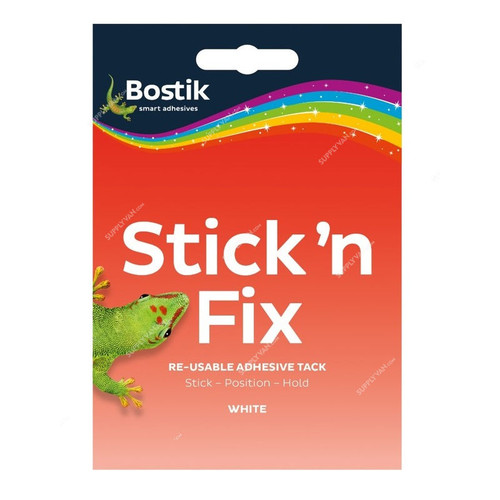 Bostik Stick 'n Fix Re-Usable Adhesive Tack, 30803759, 45GM, White, 64 Pcs/Pack