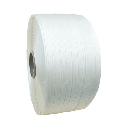 Hot Melt Bale Strap, Polyester, 9MM Width x 500 Mtrs Length, White