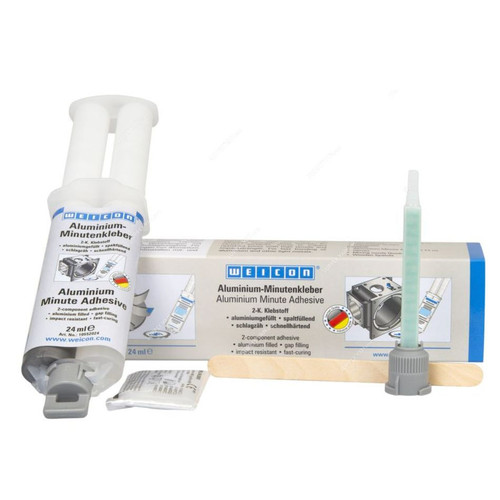 Weicon Aluminium Minute Adhesive With Mixing Nozzle, 10552025, 24ML