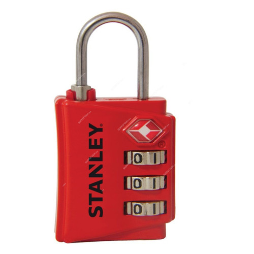 Stanley 3 Digit Combination Padlock, S742-055, Zinc, 30MM