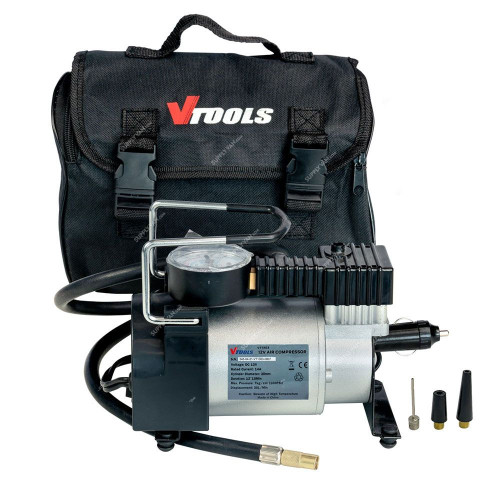 Vtools Portable Air Compressor, VT1303, 12VDC, 100 PSI