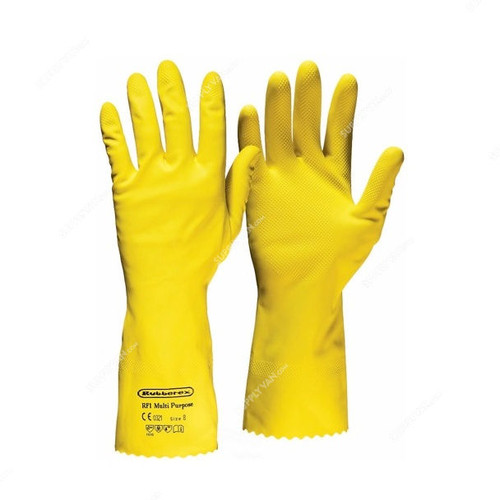 Rubberex Multipurpose Gloves, RF 1, Natural Rubber, M, Yellow