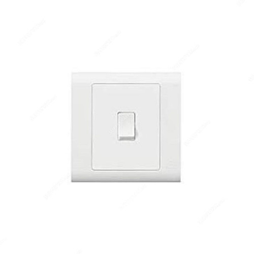 Mk Small Rocker Switch, MV4861WHI, Essential, Polycarbonate, 1 Gang, 2 Way, 10AX, White