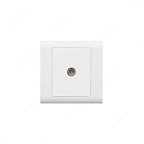 Mk Single Cable Non Isolated TV Socket Outlet, MV3520WHI, Essential, Polycarbonate, 1 Gang, White