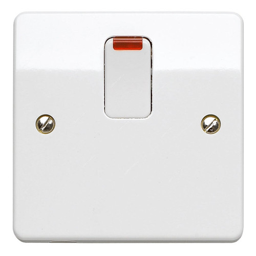 Mk DP Switch With Neon and Flex Outlet, K5423WHI, Logic Plus, Thermoset Plastic, 1 Gag, 20A, White