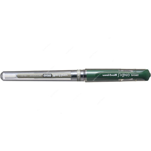 Uni-Ball Gel Ink Pen, UM153M-GN, Signo Broad, 1.0MM Tip, Metallic Green, 12 Pcs/Pack