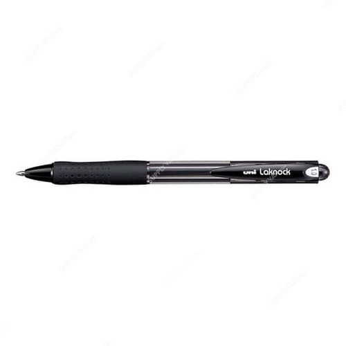 Uni-Ball Ball Point Pen, SN100M-BK, Laknock, 1.0MM Tip, Black, 12 Pcs/Pack